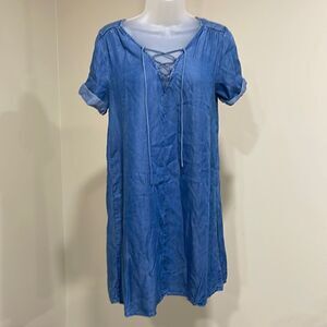 Lucky Brandy Soft Blue Dress with Lacing.  Size S small 4/6